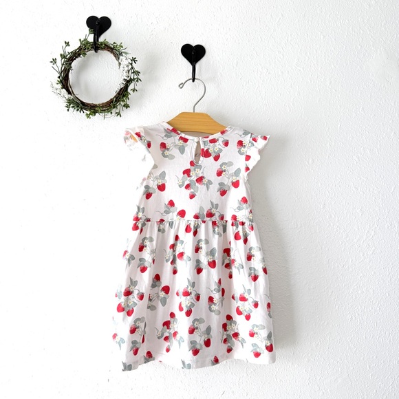 H&M Toddler Girl Strawberry Floral Dress Size 2T - Picture 3 of 4